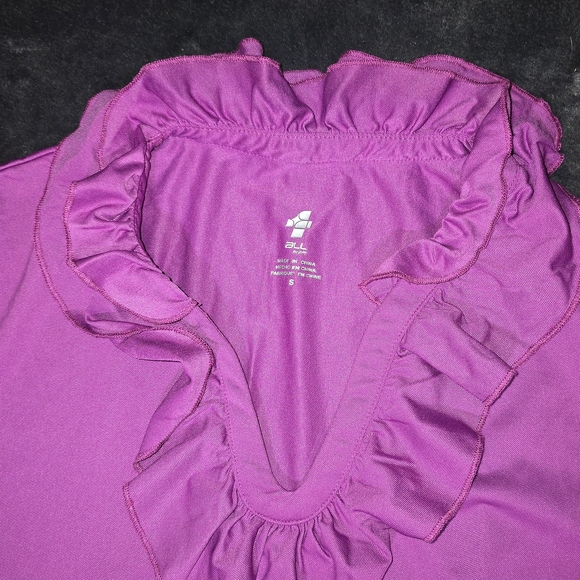 Jofit Magenta Ruffle Trim Country Club Top - Picture 2 of 8